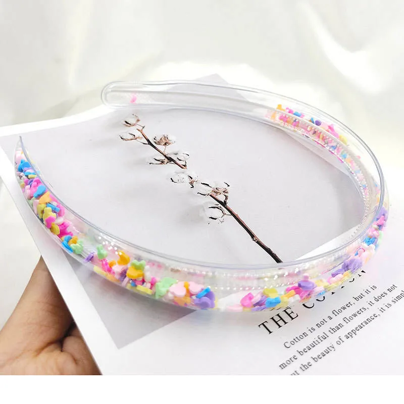 Children&prime;s Transparent PVC Quicksand Sequin Hair Band Headband