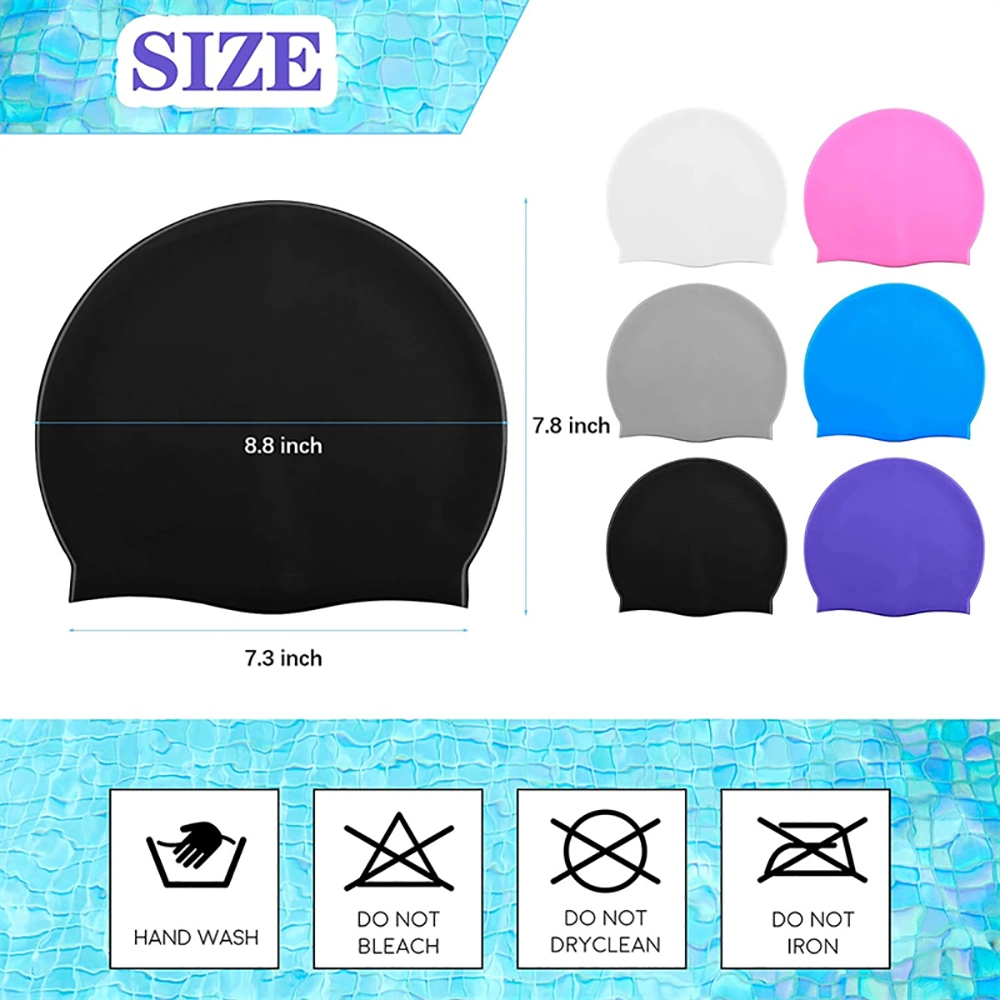 Silicone Elastic Swimming Cap Waterproof Swim Hat for Men Women Adult Kids Long Hair Pool Caps Protect Ears Swimming Equipment