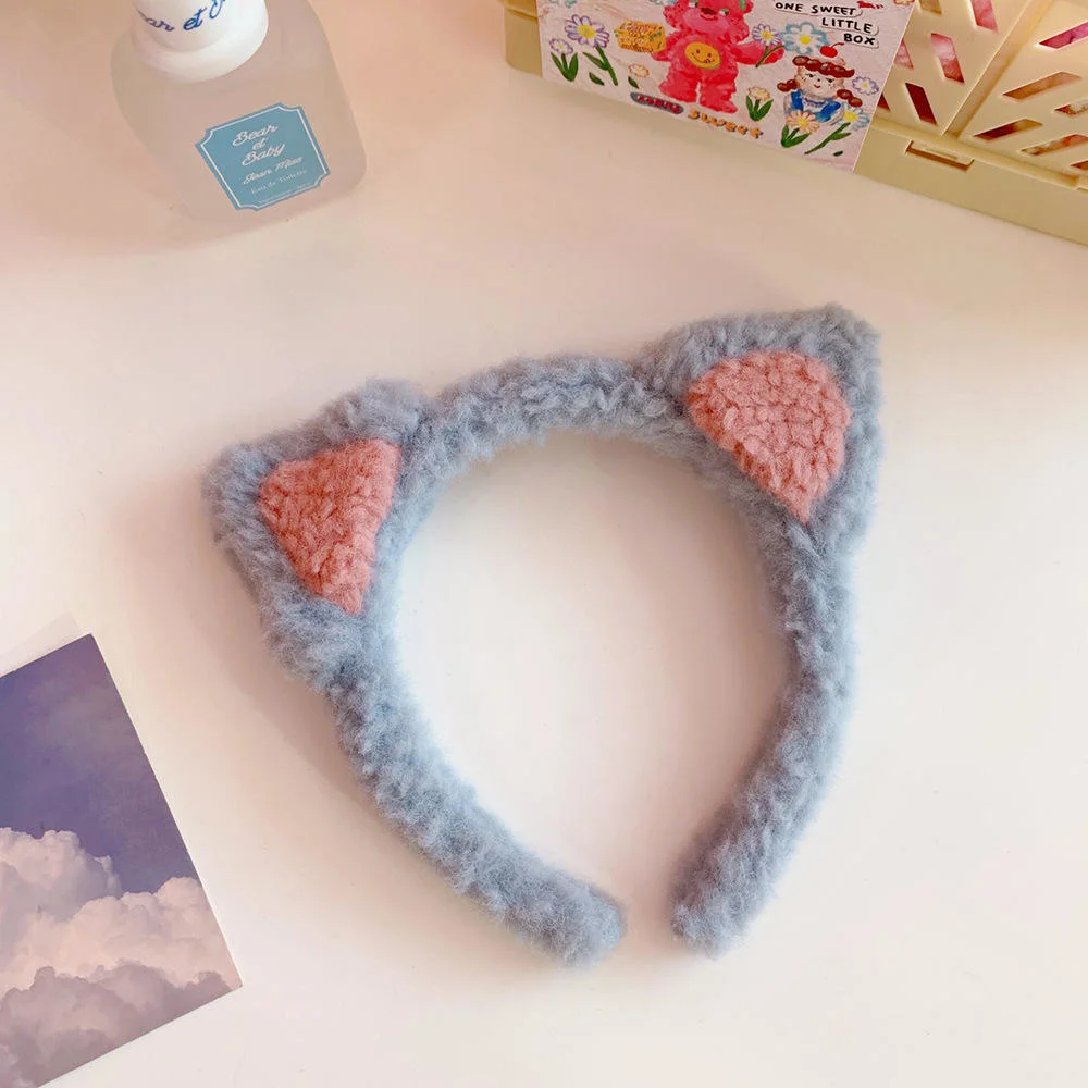 Korean Cute Cartoon Cat Ear Lamb Wool Furry Headbands