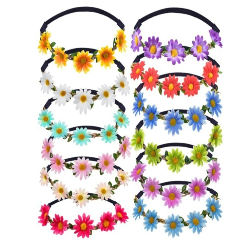 Multicolor Lady Girl Fashion Flower Crown Floral Garland Headbands for Festival Wedding Party