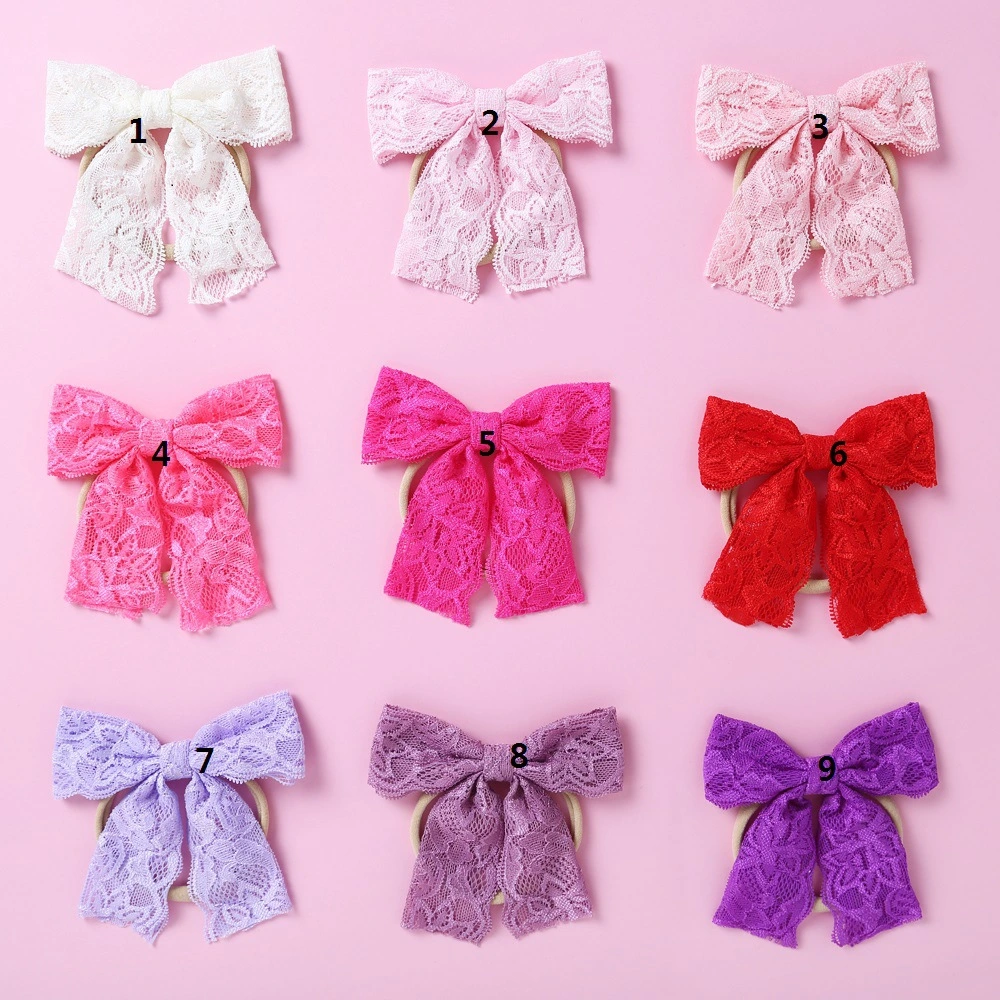 Hot Lace Bow Baby Headband Dovetail Fashion Headband for Girls