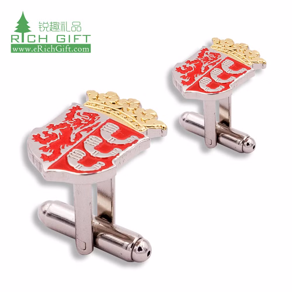 Metal Sublimation Logo Round Custom Womens Gun Sport USA Flag Crown Freemason Bulk Cheap Personalised Carbon Fiber Brass Enamel OEM Silver Cufflink with Chain