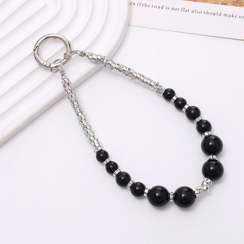 Women Girly Crystal Mobile Phone Accessories Lanyard Vendors Handmade Solid Colored Bling Glitter Lanyard Hanger Phone Strap