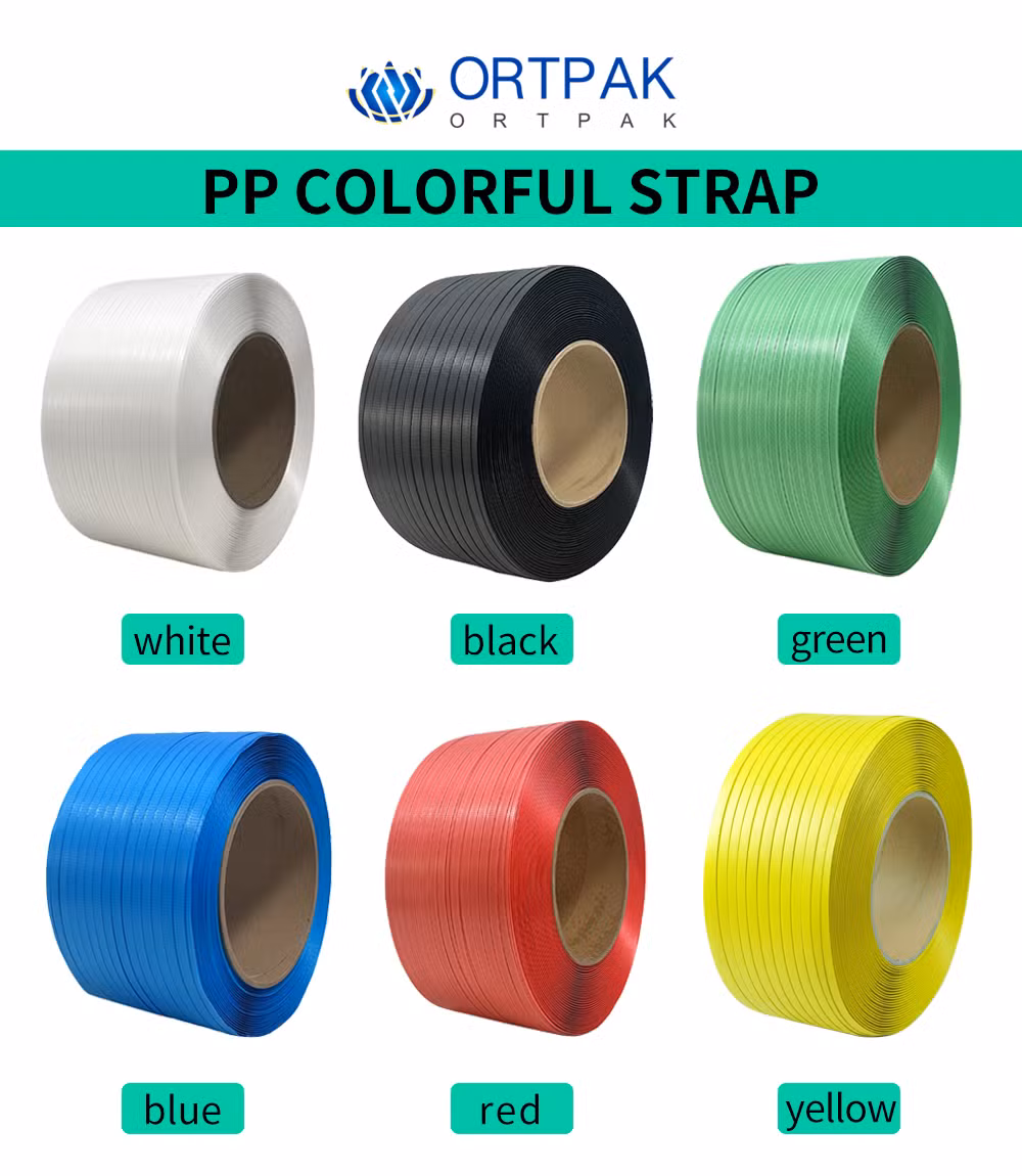 Good Quality High Strength Customized Packing Plastic Band Sturdy Packing PP Strap PP Strapping Polypropylene Strap with Different Bright Colors for Box Fruits