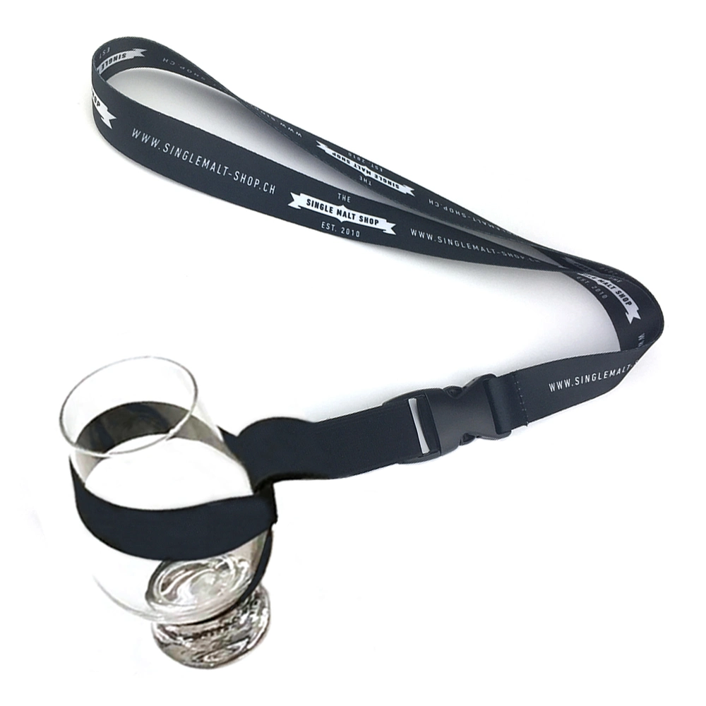 Custom Logo Whisky Tasting Lanyard Wine Glass Holder Neck Strap