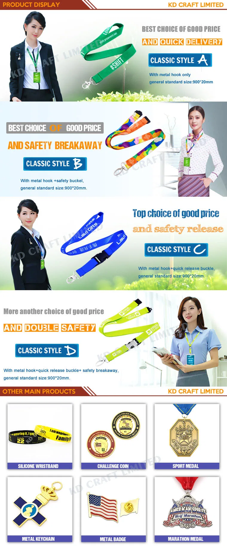 China Full Color Heat Transfer Printed Lanyard Neck Strap with Customized Logo at Low Price