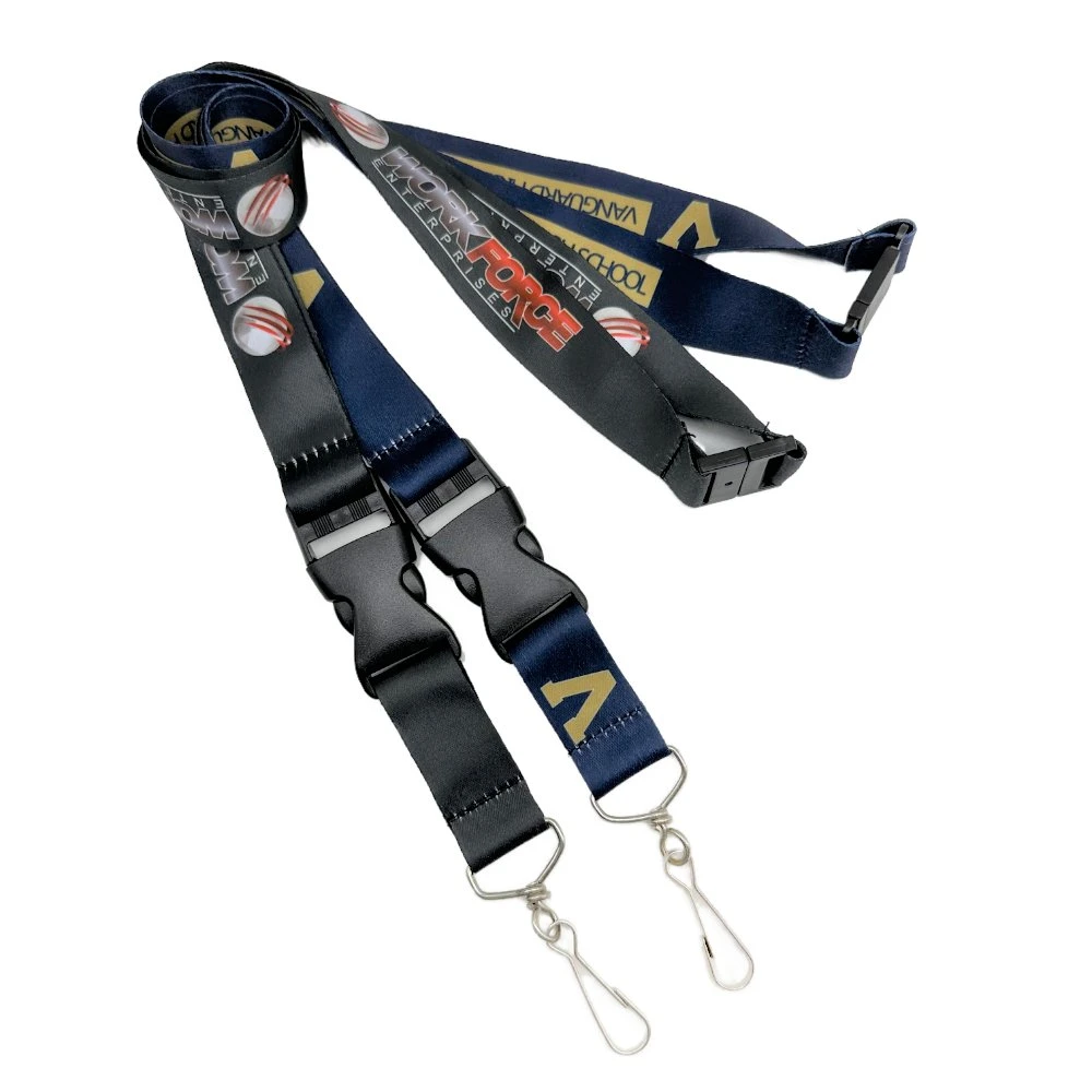 Custom Logo 1 Inch Safety Breakaway Neck Keychain Sublimation Print Plastic Buckle Detachable Lanyard Strap