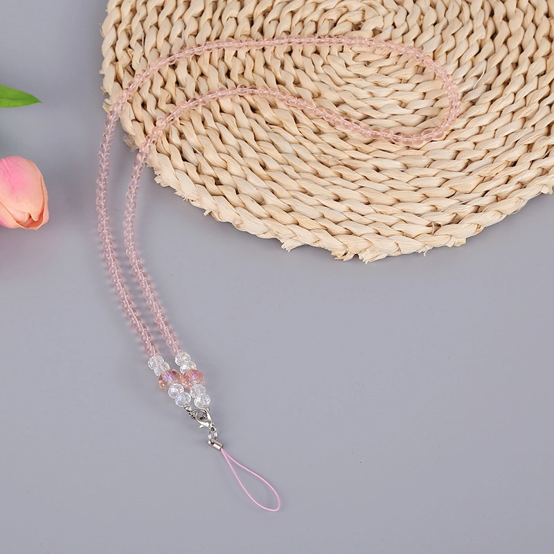 Women Girly Crystal Mobile Phone Accessories Lanyard Vendors Handmade Solid Colored Bling Glitter Lanyard Hanger Phone Strap