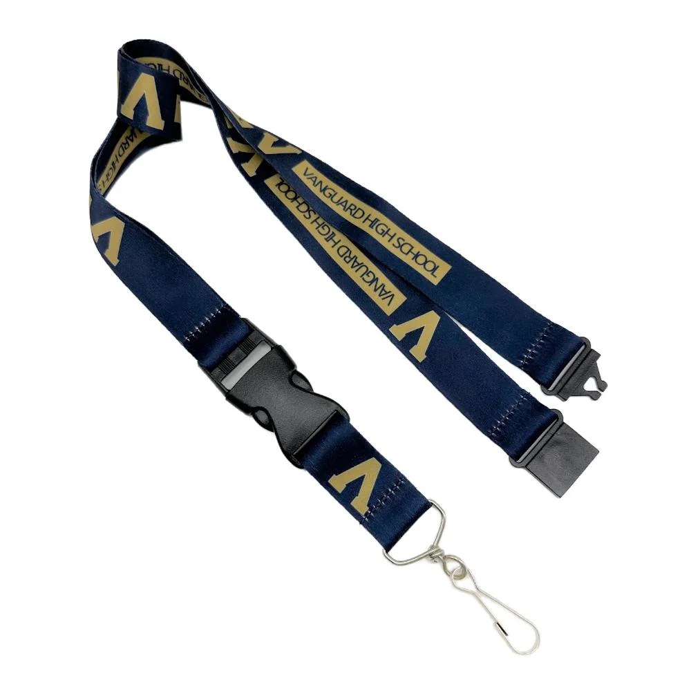 Custom Logo 1 Inch Safety Breakaway Neck Keychain Sublimation Print Plastic Buckle Detachable Lanyard Strap