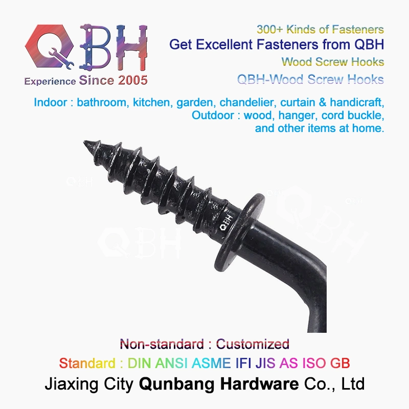 Qbh Bathroom Kitchen Garden Chandelier Curtain Handicraft Hange Cord Buckle Woodscrews Wood Screw Hooks