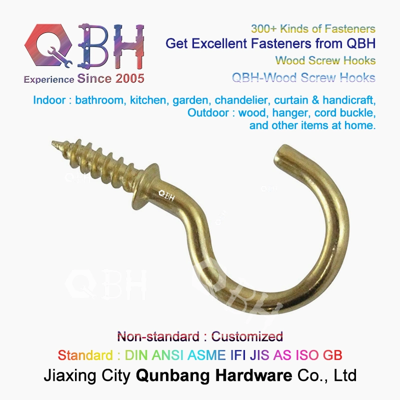 Qbh Bathroom Kitchen Garden Chandelier Curtain Handicraft Hange Cord Buckle Woodscrews Wood Screw Hooks