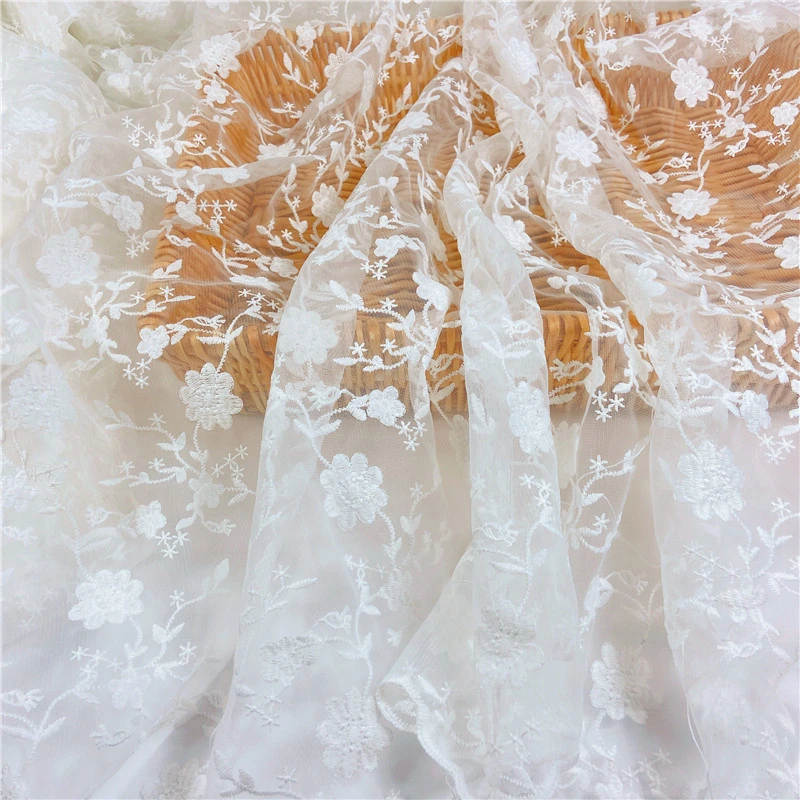 Factory Wholesale Water Soluble Milk Silk Lace Lace Mesh Fabric Embroidery