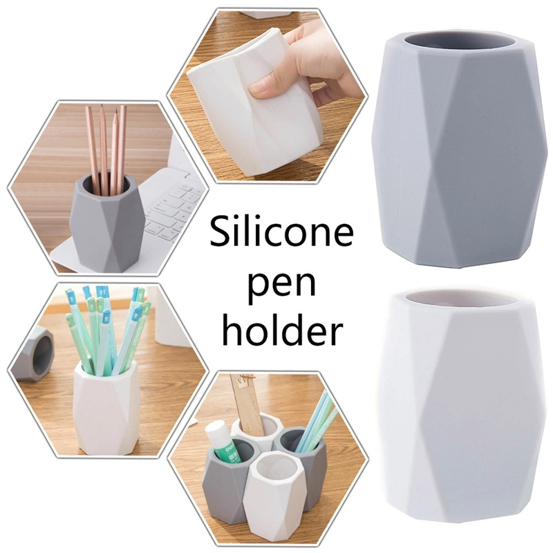 Simple Silicone Pen Holder Pencil Stand Desktop Storage Case Box