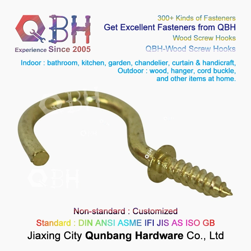 Qbh Customized Bathroom Kitchen Garden Chandelier Curtain Handicraft Hange Cord Buckle Woodscrews Wood Screw Hooks