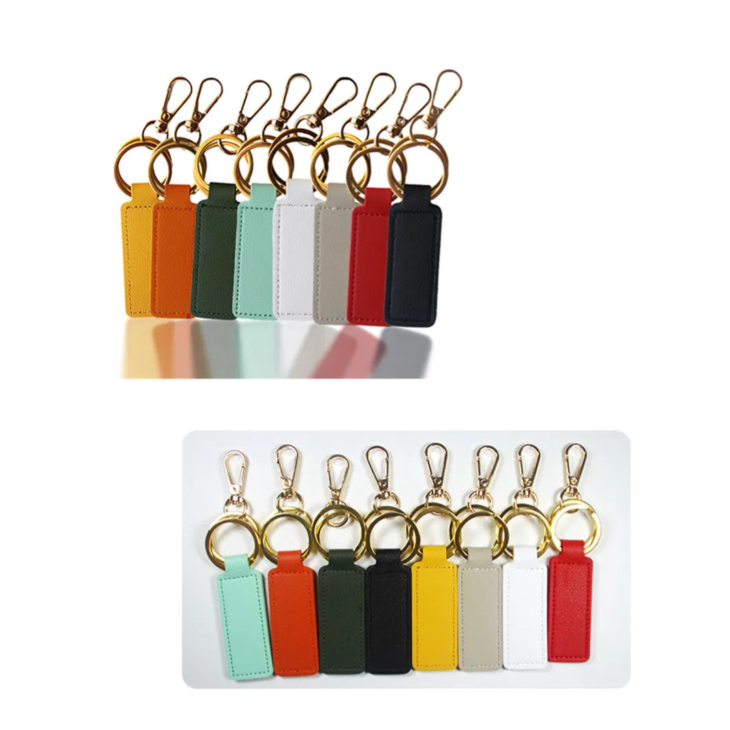 Custom Key Key Ring with Logo Promotional Men Custom PU Leather Keyholder