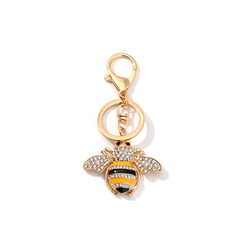 Cute Bee Pendant Keychain Zircon Alloy Gift Jeweries Key Chain Animal Handbag Keychains