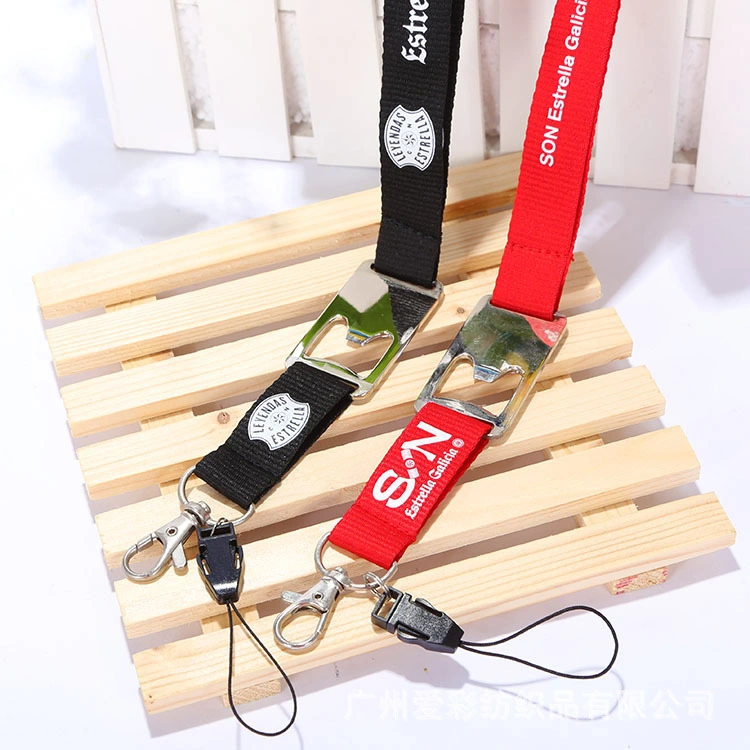 Manufacturers Supply Buckle Opener Portable Open Wine Bottle Employee Certificate Heat Transfer Lanyard