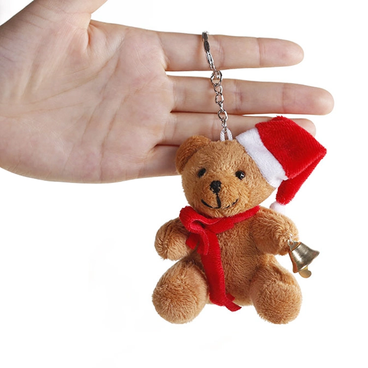 Hot-Selling Custom Stuffed Plush Toy Cute Teddy Bear Keychain for Christmas Gift