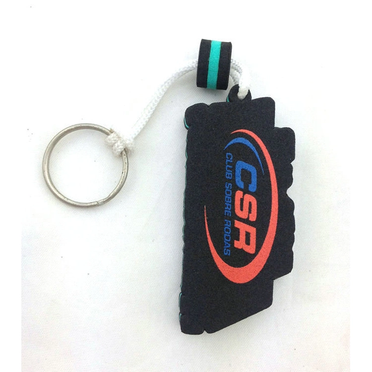 Hot Sale High Quality Custom Logo Keychain Charm Chain EVA Foam Floating Keychain with Printing Floating Container Keychain