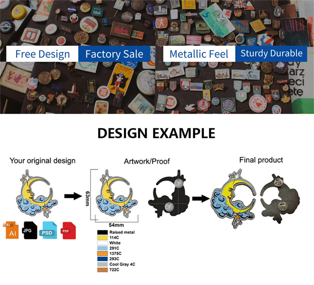 Factory Custom Offset Dome Coating Printing Epoxy Logo Hard Soft Enamel Label Pin Name Badge