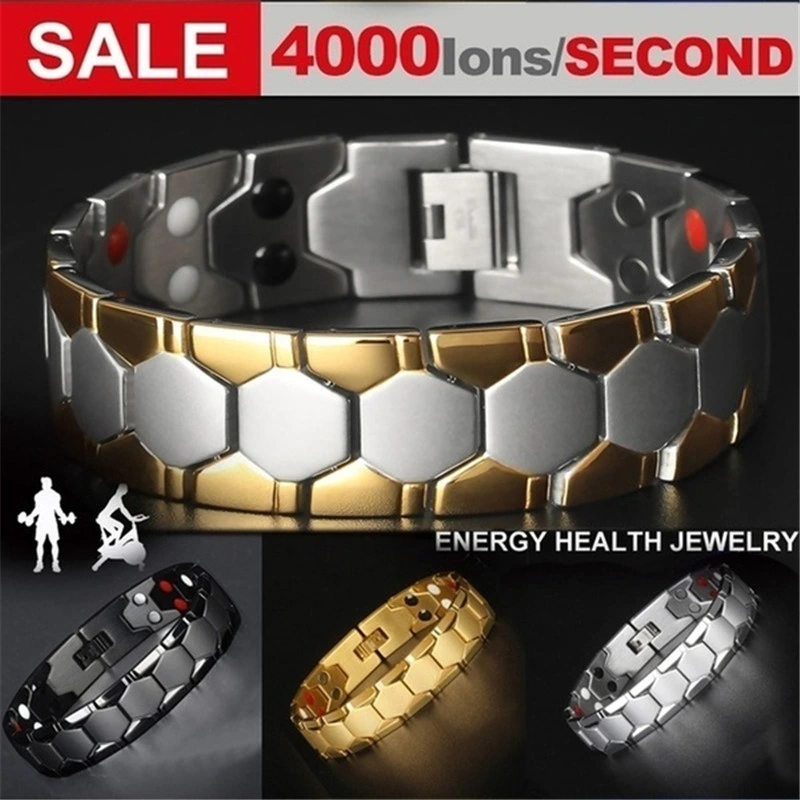 3 in 1 Health Energy Bangle Arthritis Twisted Magnetic Bracelet Male Gift Power Therapy Magnets Men Bracelet