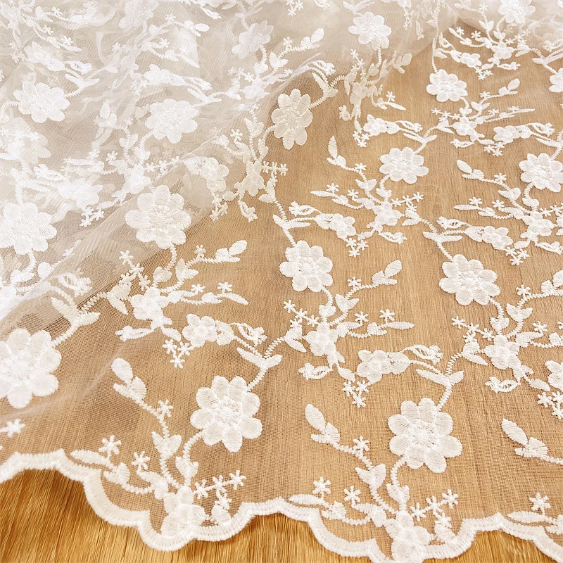 Factory Wholesale Water Soluble Milk Silk Lace Lace Mesh Fabric Embroidery