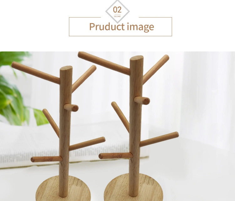 Home Detachable Cup Drying Rack, Multi-Functional Carved Wooden Cup Holder