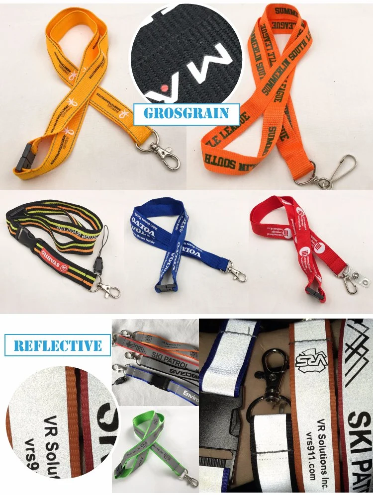 ID Card Holder Neck Strap Office Promotional Polyester Conference Worker Digital Printing Events Custom Ribbon Safety Buckle Double End Sublimation Lanyard