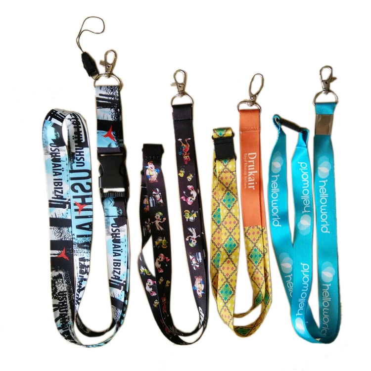 Cheap Various Color Custom Printed Polyster Lanyardssatin Lanyards with Bottle Opener Bright Color Cartoon Character Lanyards