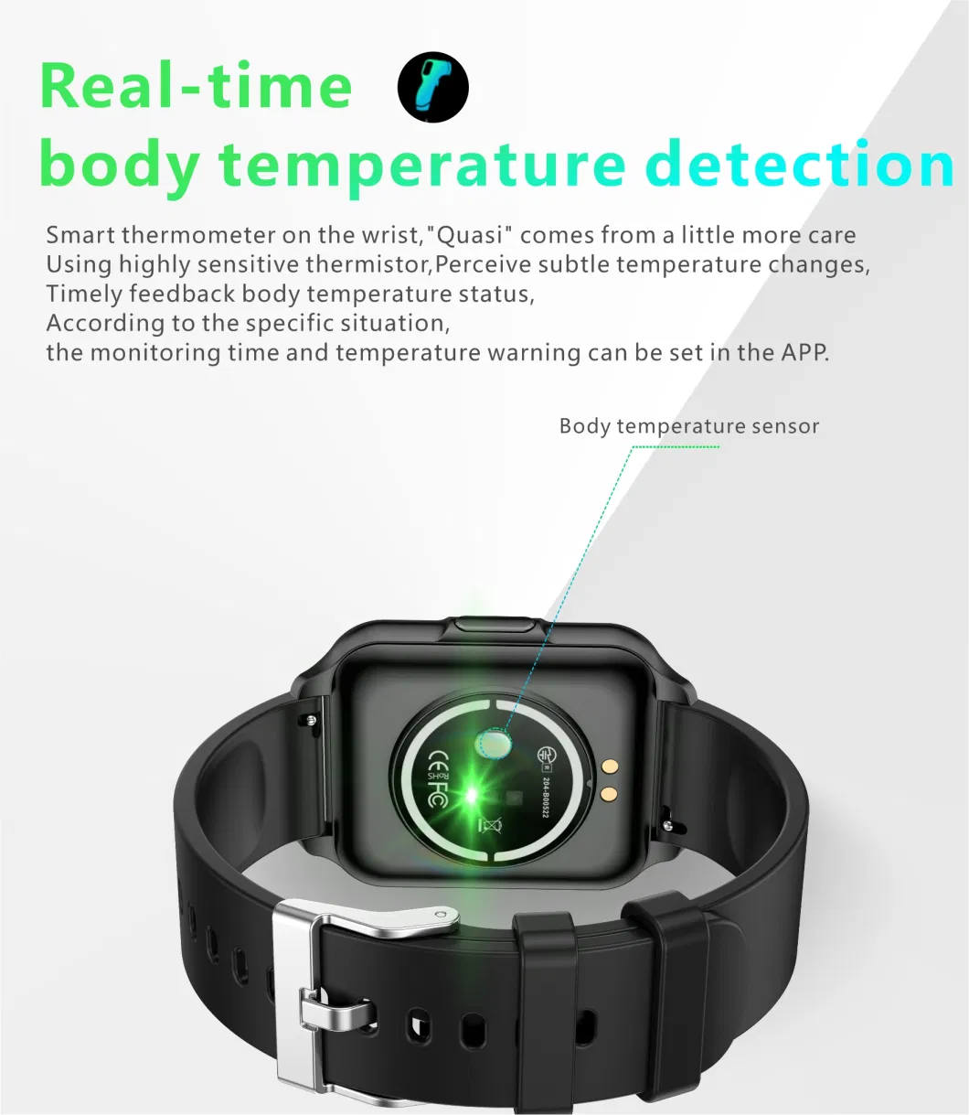 IP68 Waterproof Low Power Consumption Accurate Heart Rate blood pressure SPO2 Monitoring Smart Bracelet with body temperature Q26 Pro