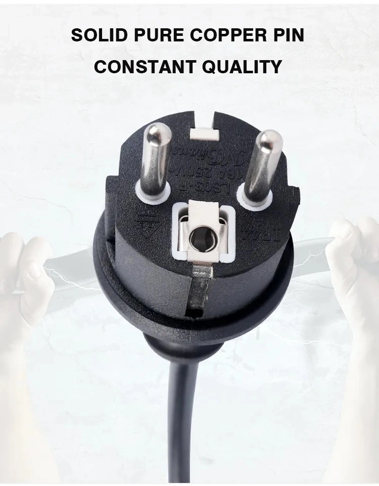 Copper PVC Material EU Electric Plug Power Cord for Home Application