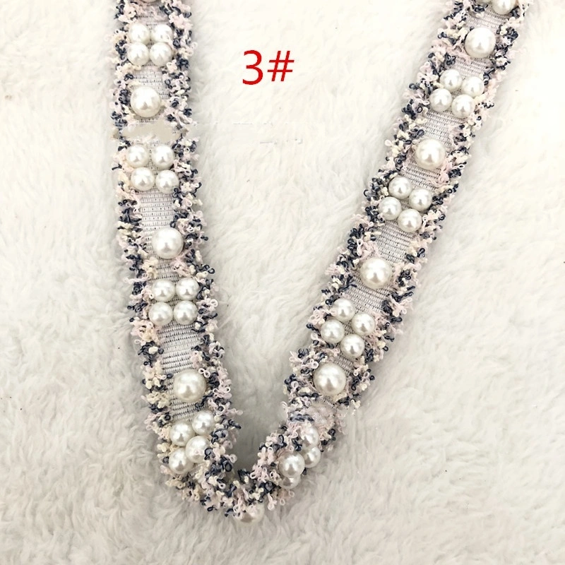 Wholesale Handmade Textile Suppliers Women Accessories Beaded Fabric Woven Fabric Bead Lace