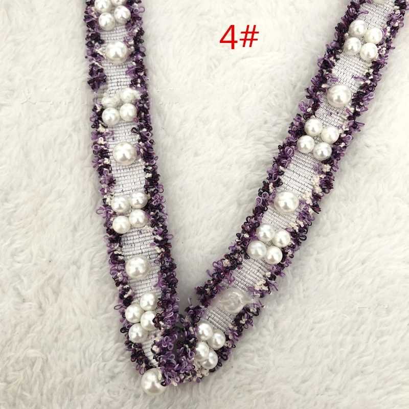 Wholesale Handmade Textile Suppliers Women Accessories Beaded Fabric Woven Fabric Bead Lace