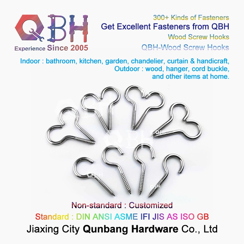 Qbh Bathroom Kitchen Garden Chandelier Curtain Handicraft Hange Cord Buckle Woodscrews Wood Screw Hooks