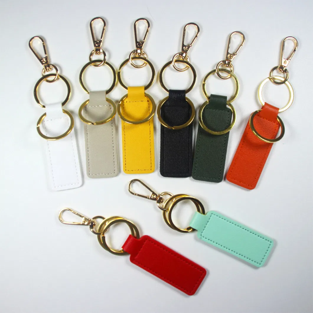 Custom Key Key Ring with Logo Promotional Men Custom PU Leather Keyholder