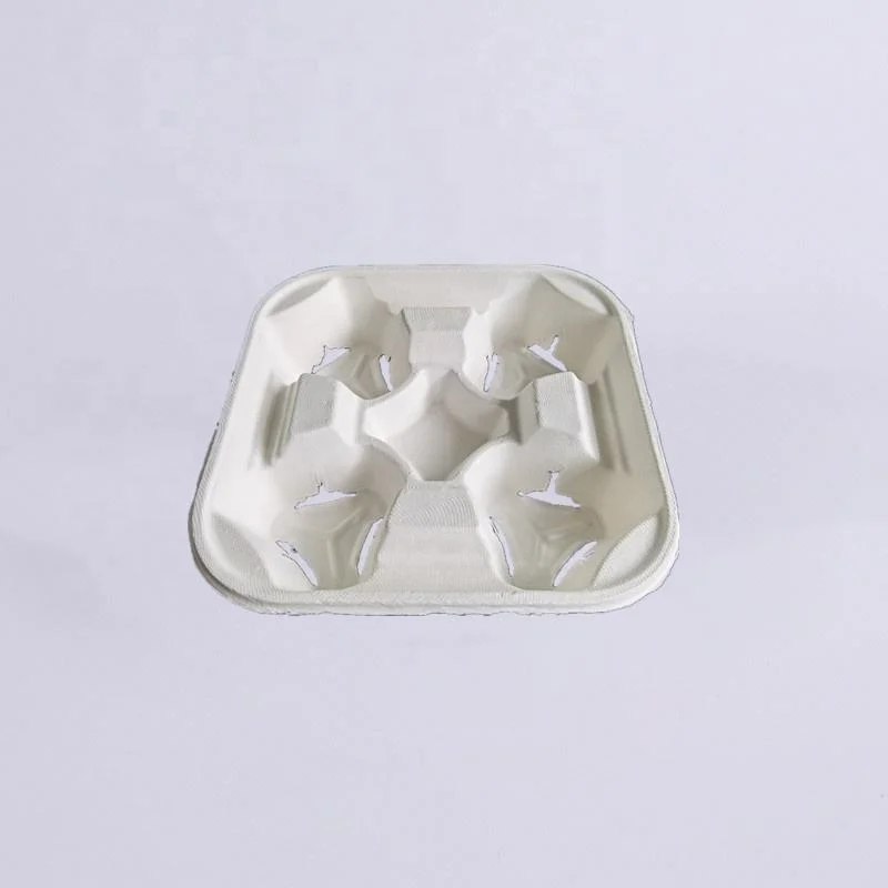 High Quality Biodegradable Compostable Packaging Food Tableware Bagasse Cup Holder