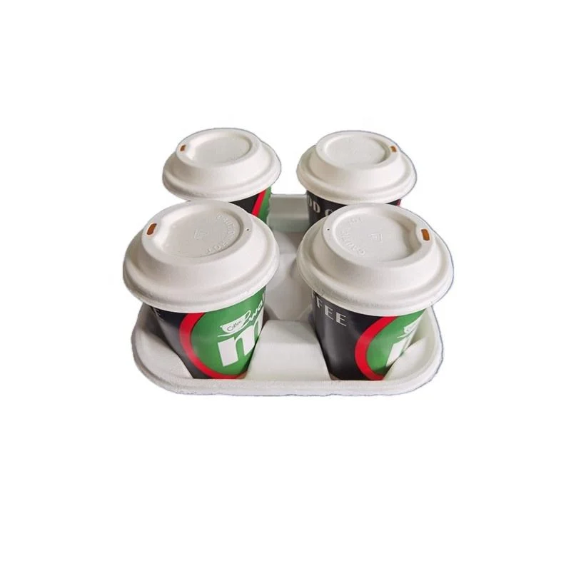 High Quality Biodegradable Compostable Packaging Food Tableware Bagasse Cup Holder