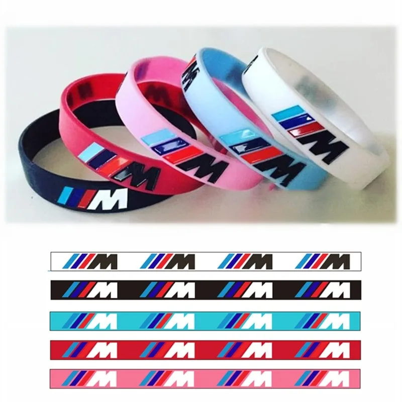 Nice Design Engrave Hologram Bracelet Sport Band M Power Black White Silicone Wristband Bangle for BMW Club Fans