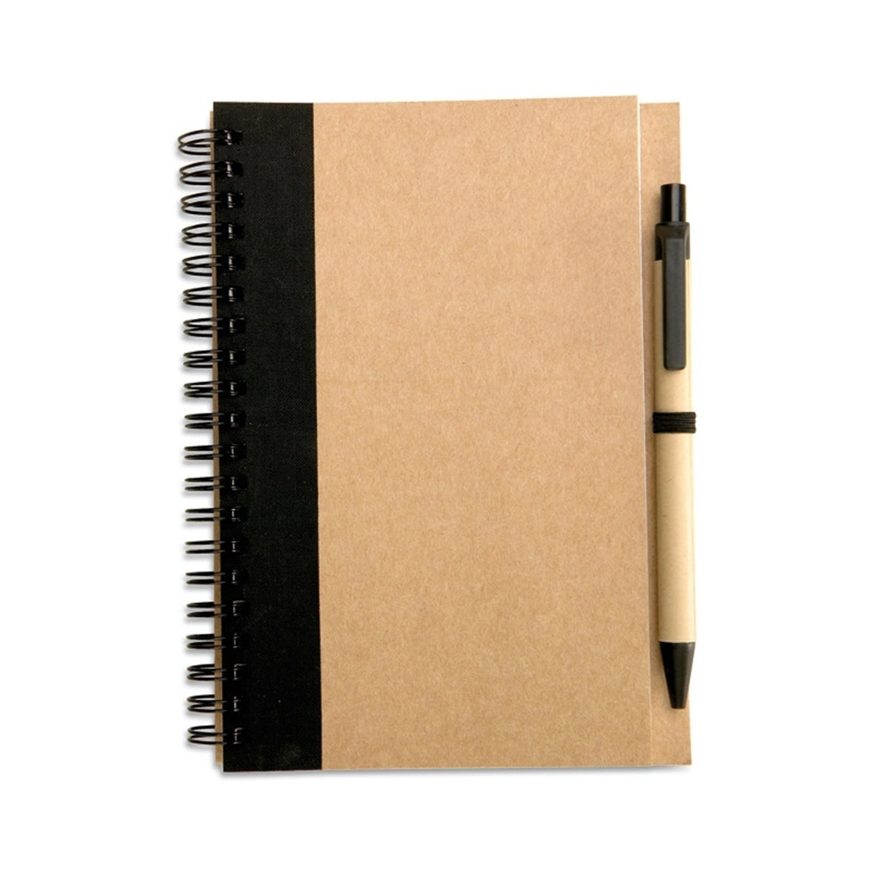 Eco-Friendly Promotional Spiral Notebook with Ballpen, Recycled Notebook