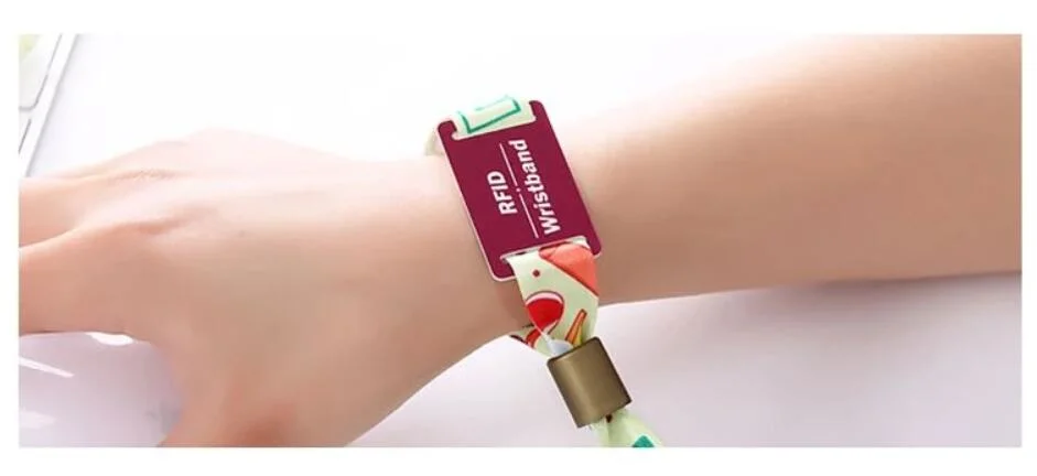 Disposable Double Woven Wristband with RFID Clip for Party