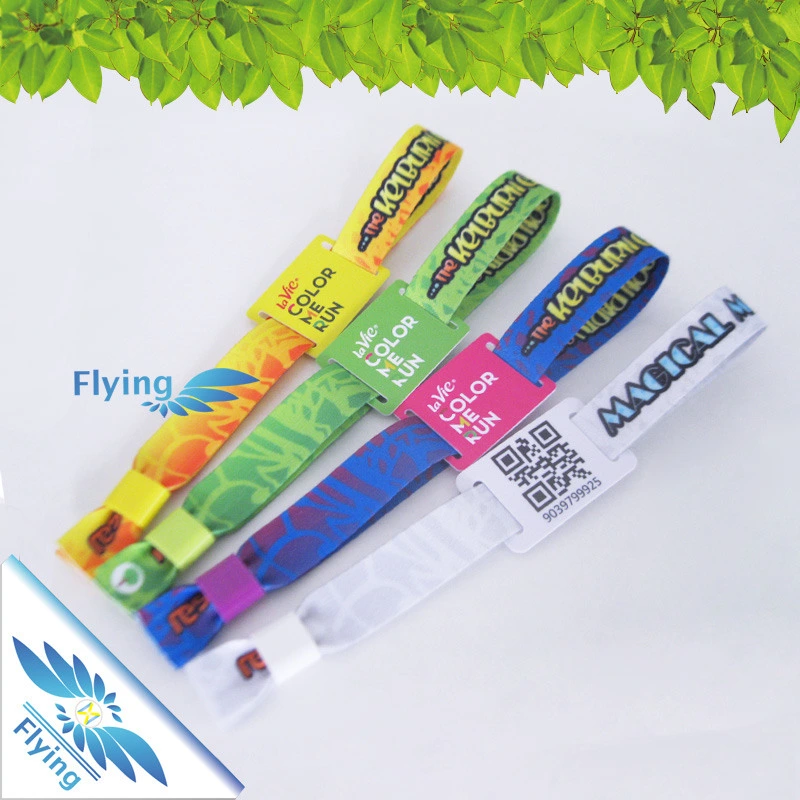 Merchandise Event Woven Wrist Bands Disposable RFID Wristbands with Clip