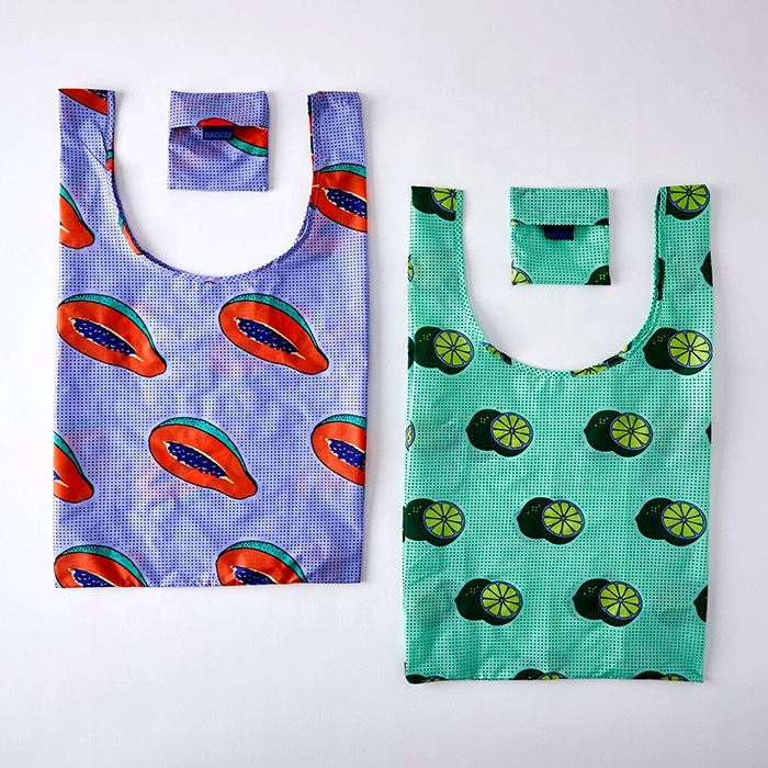 Custom Eco-Friendly RPET Reusable Polyester Foldable Shopping Bag