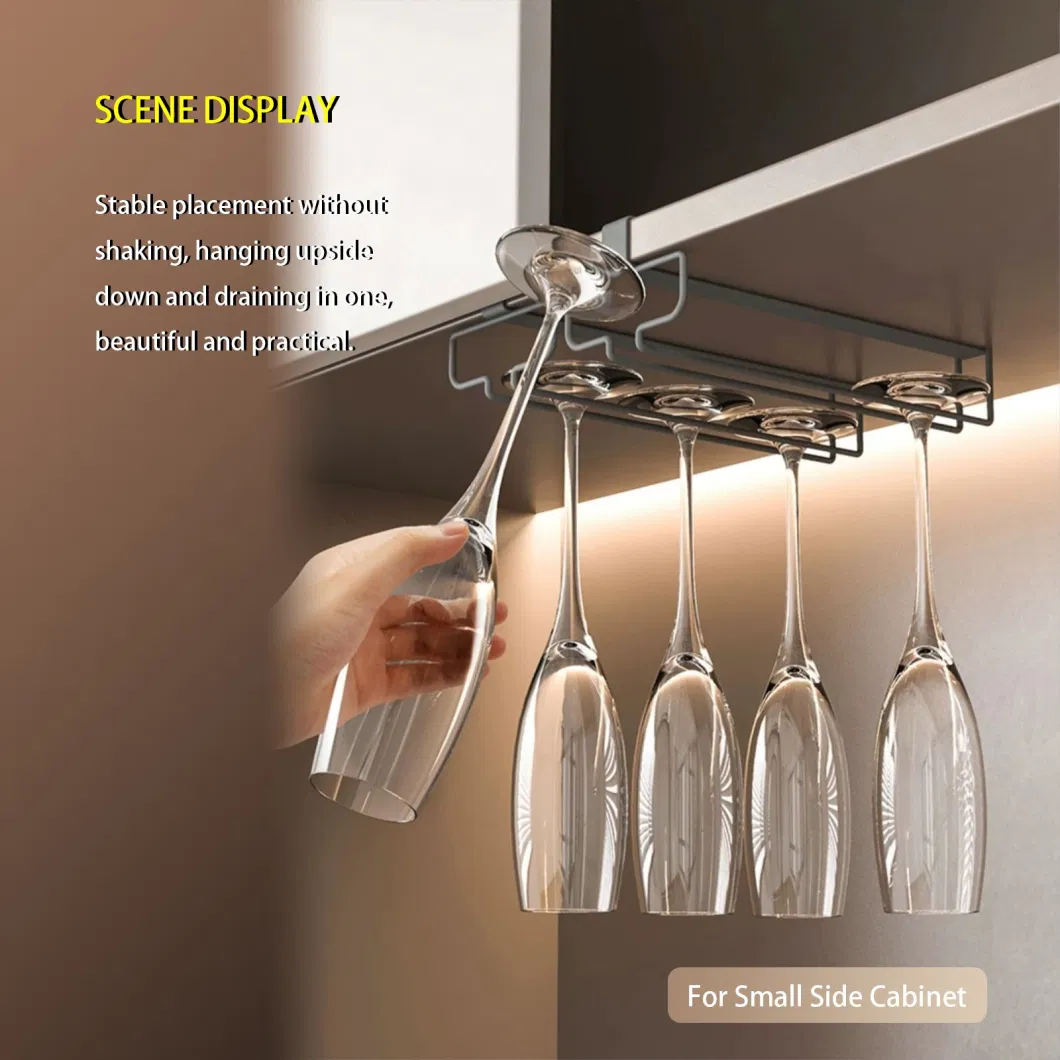 Factory Wholesale Bar Household Accessories Stemware Holder Metal Wine Glass Hanging Rack Wine Cup Holder