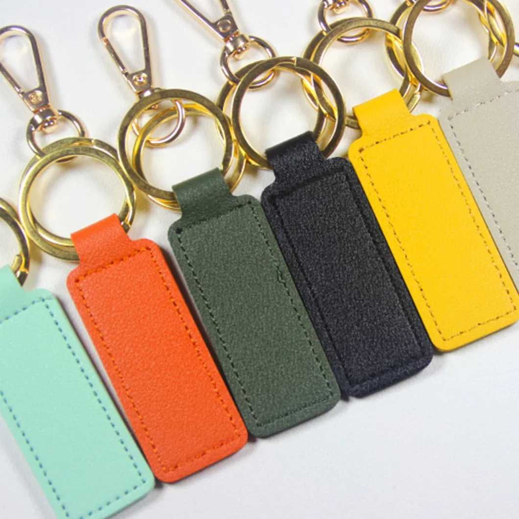 Custom Key Key Ring with Logo Promotional Men Custom PU Leather Keyholder