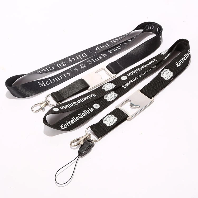 Manufacturers Supply Buckle Opener Portable Open Wine Bottle Employee Certificate Heat Transfer Lanyard