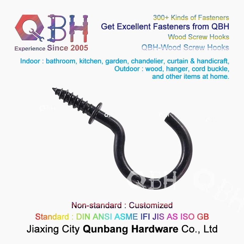 Qbh Bathroom Kitchen Garden Chandelier Curtain Handicraft Hange Cord Buckle Woodscrews Wood Screw Hooks