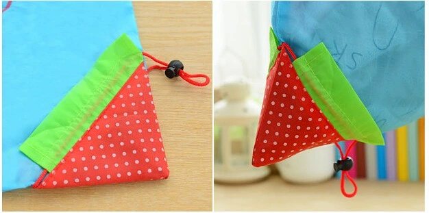 Recycled 190t Polyester Strawberry Foldable Shopping Bag