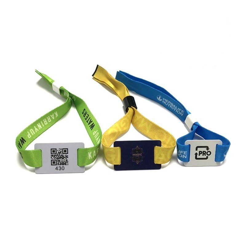 Woven RFID Bracelet Fabric NFC Wristband for Event Payment Access Control