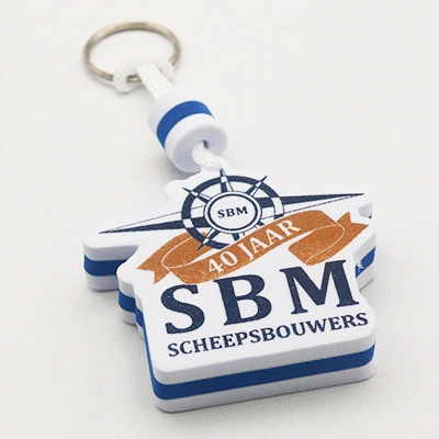 Promotional Gift Cheap Floating EVA Keychain, Sailboat Printed Key Chain