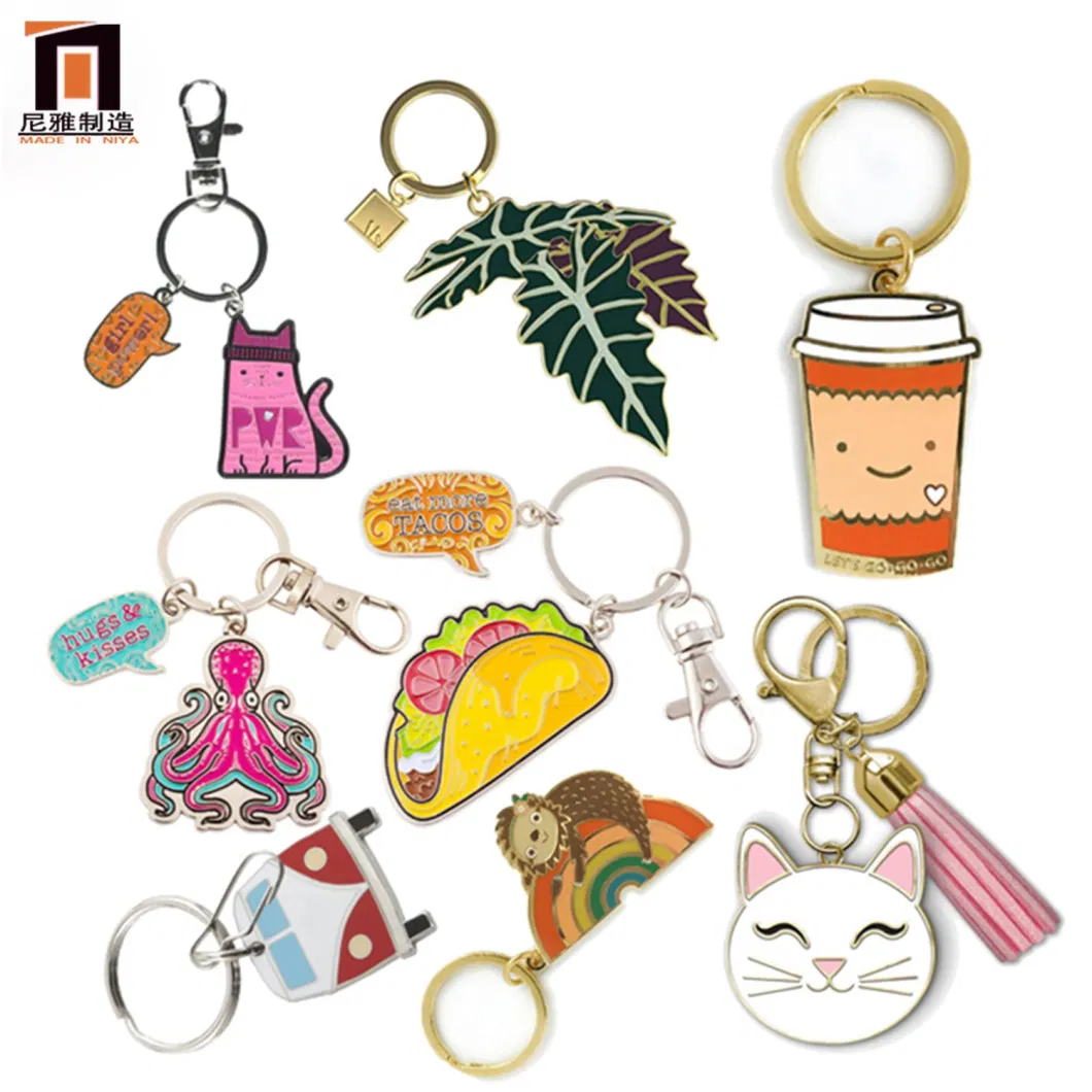 Anime Butterfly Keyring Wholesale Personalized Shape Souvenir Hard Soft Metal Custom Logo Enamel Keychain